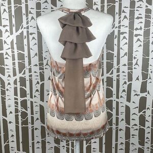 Silk Twill Ruffle Back Tank Top M